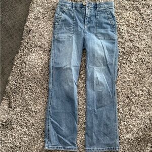 Democracy Cream and Gray Denim